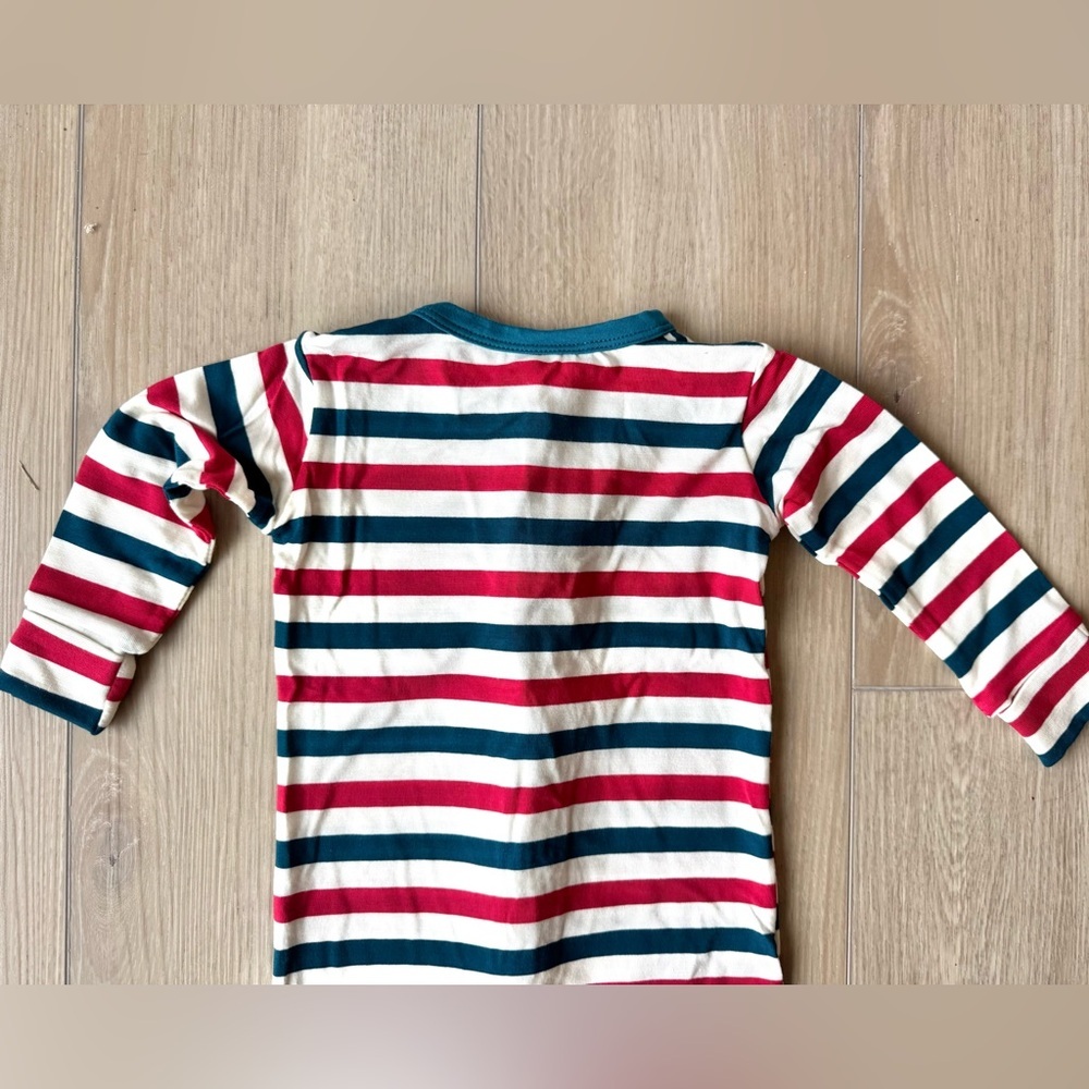 Kickee Pants Balloon Stripe Bamboo Zip Footie Anniversary Print 18-24M NWOT - Picture 7 of 8